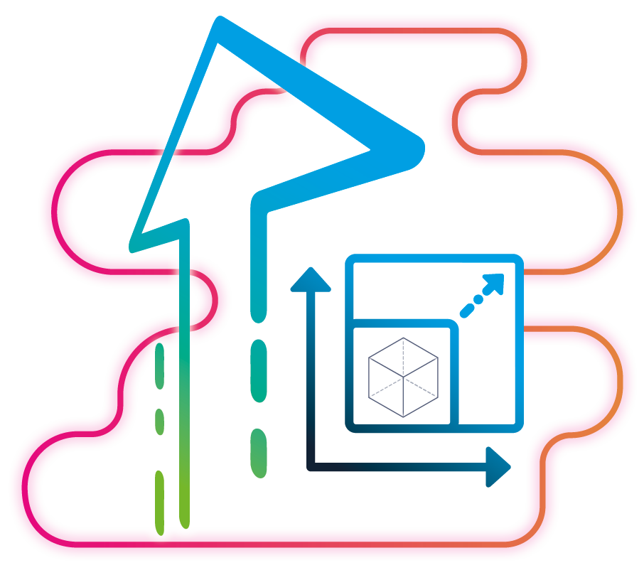 Visual Representation of Scaling without Limits in a cloud environment, with several cogs, placed in the cloud shaped object.