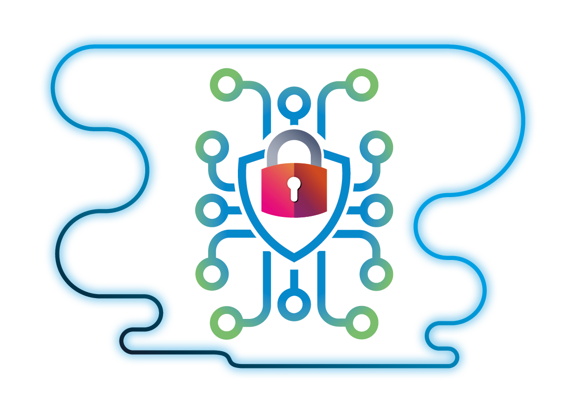Visual Representation of a TLS encryption, with a lock, placed in the cloud shaped object