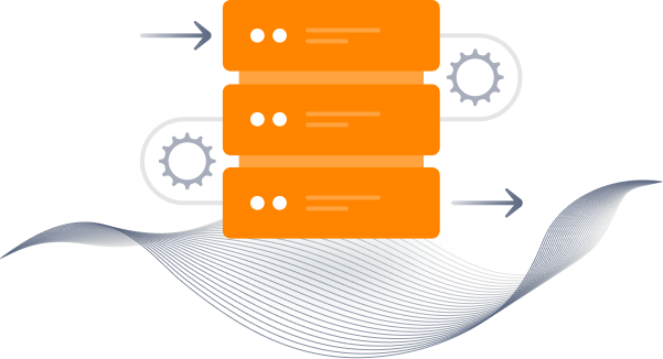 An icon representing streamlining vm-based data-services.